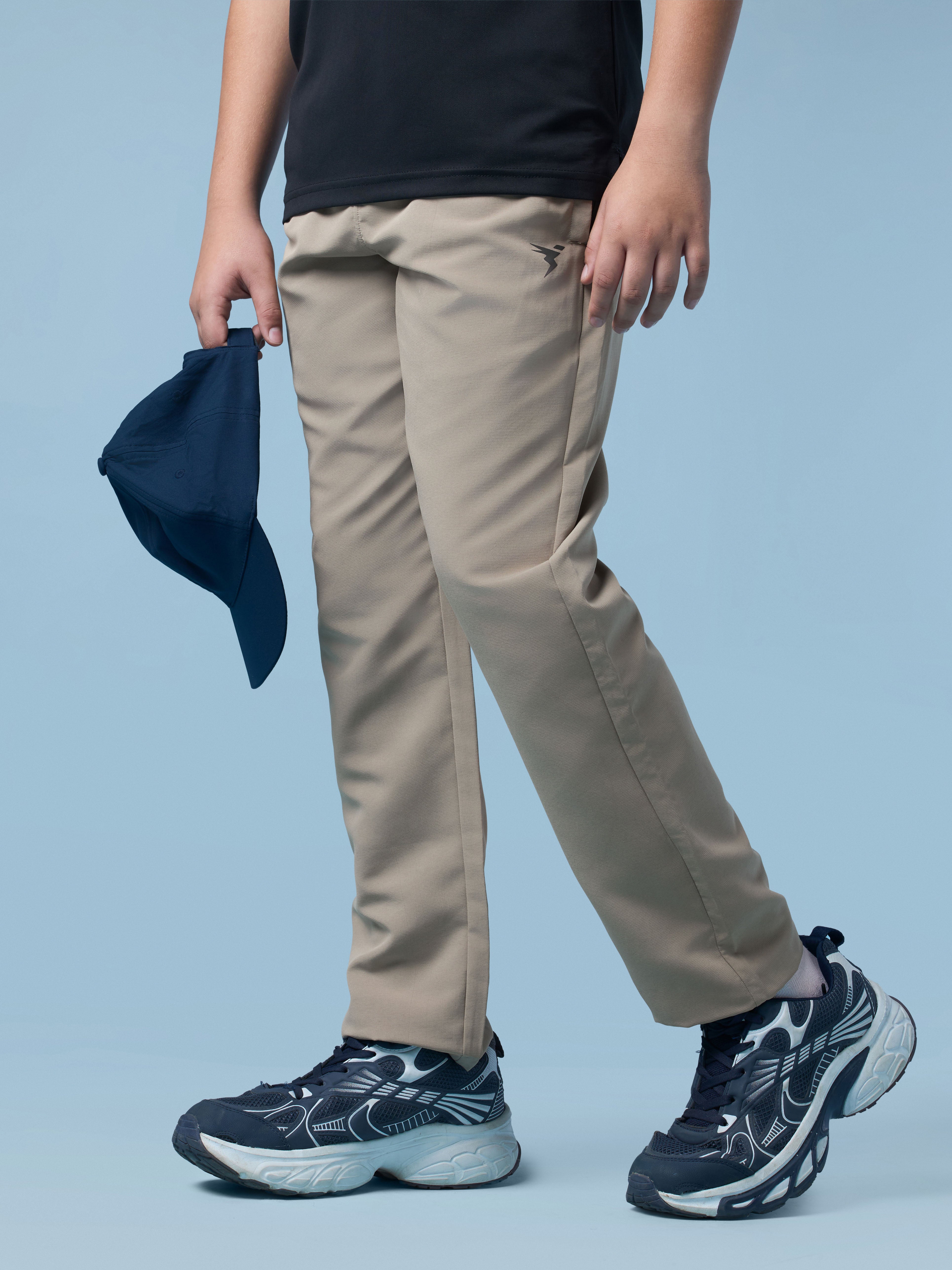 Boy's Solid Regular Fit Sports Trackpants with TECHNO LITE