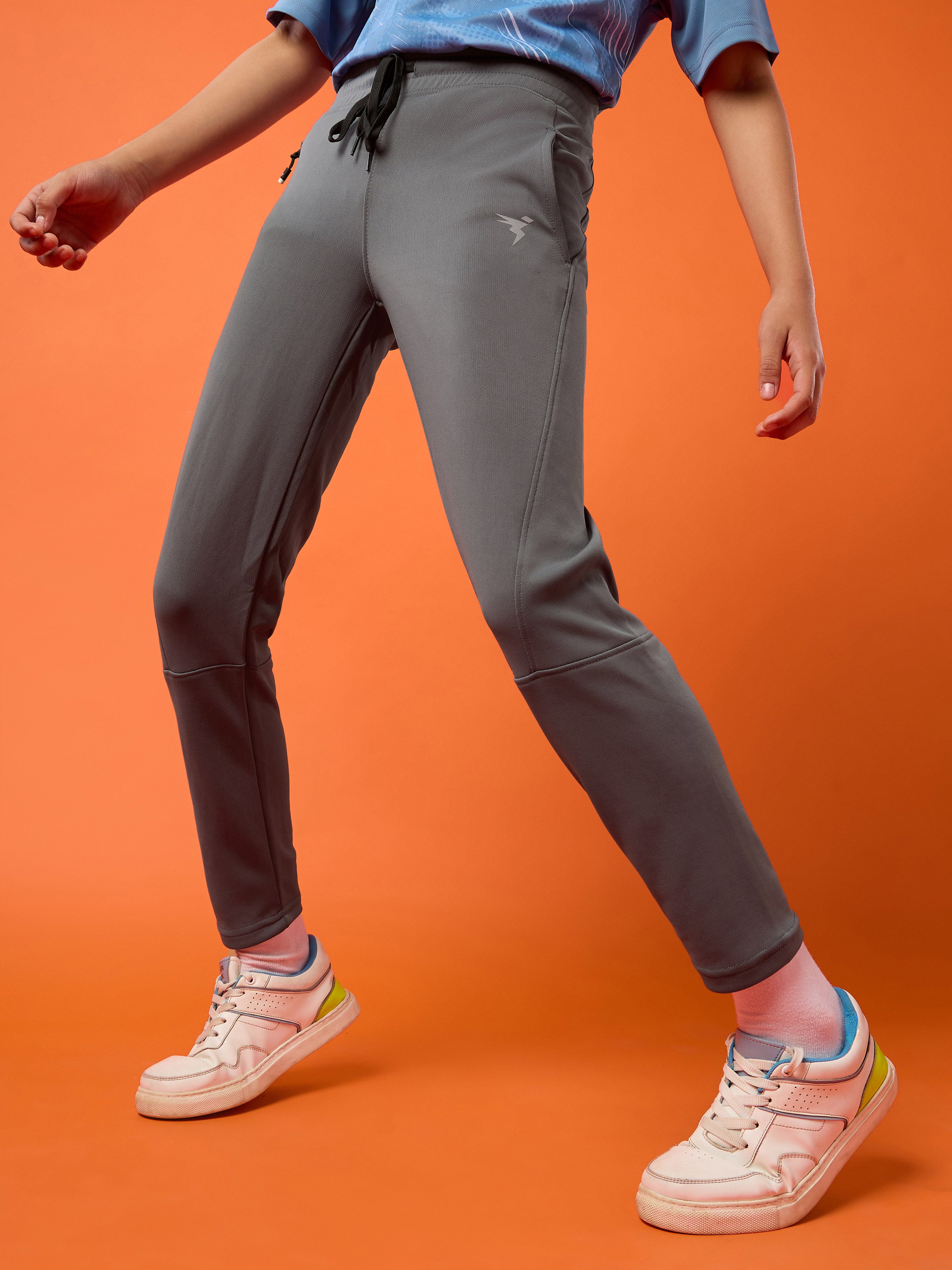 Boys Solid Slim Fit Trackpants with TECHNO GUARD