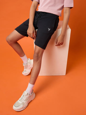 Boys Solid Slim Fit Shorts with TECHNO GUARD