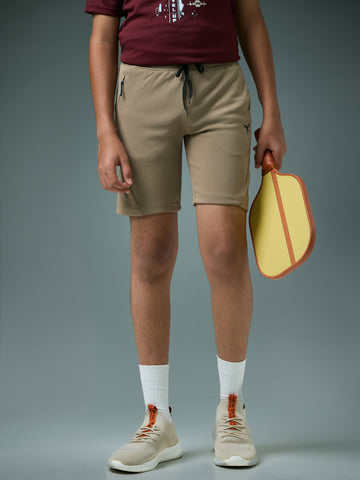 Boys Solid Slim Fit Shorts with TECHNO GUARD