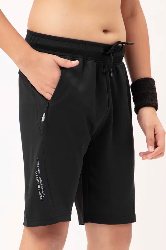 Boys Solid Slim Fit Shorts with TECHNO GUARD