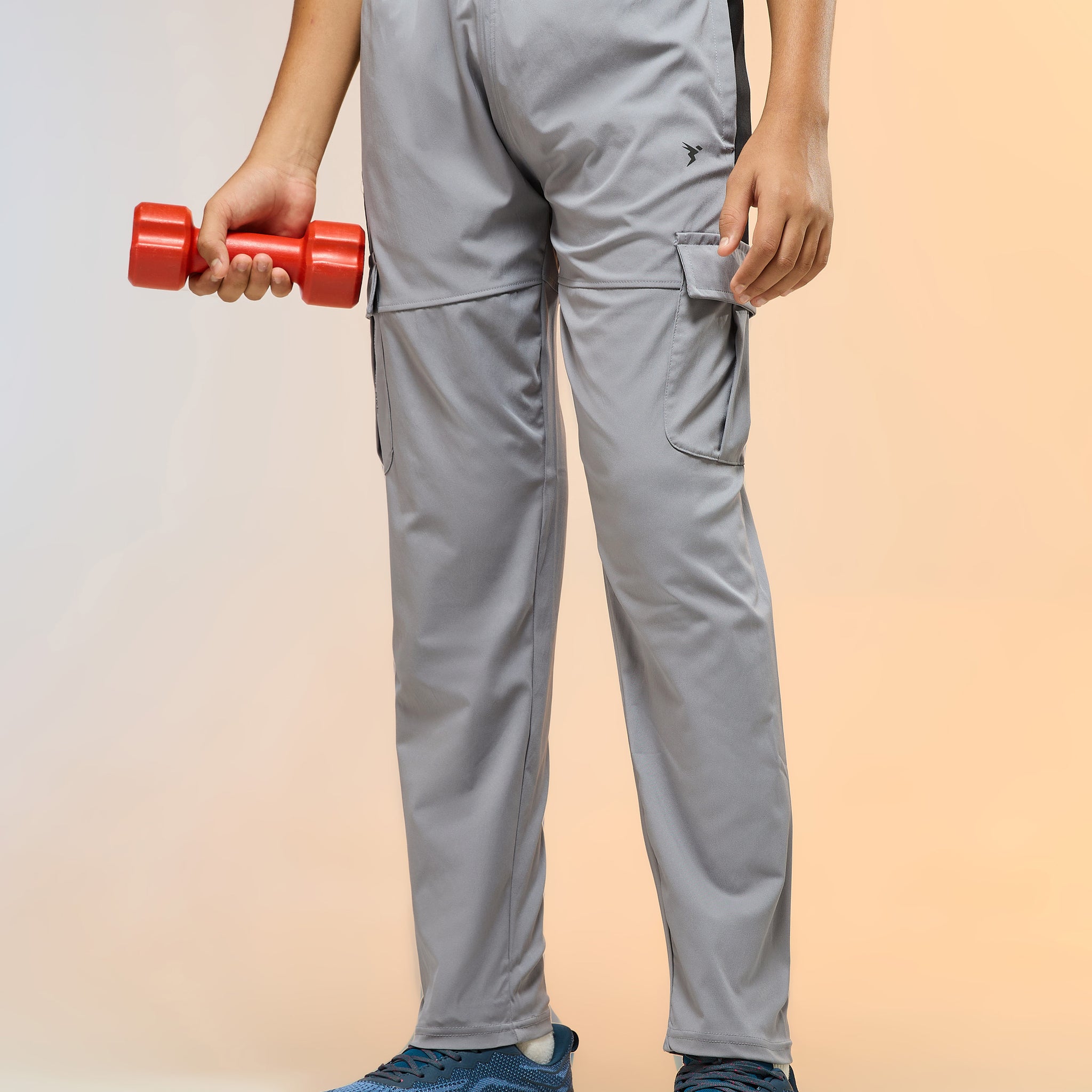Boys Colorblock Straight Fit Sports Cargo Trackpants with TS FLEXI