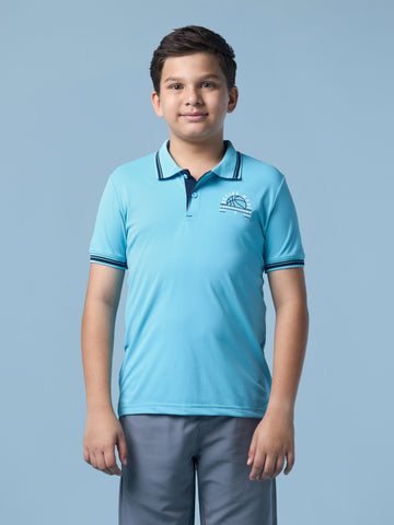 Boys Solid Polo T-shirt with TECHNO DRY