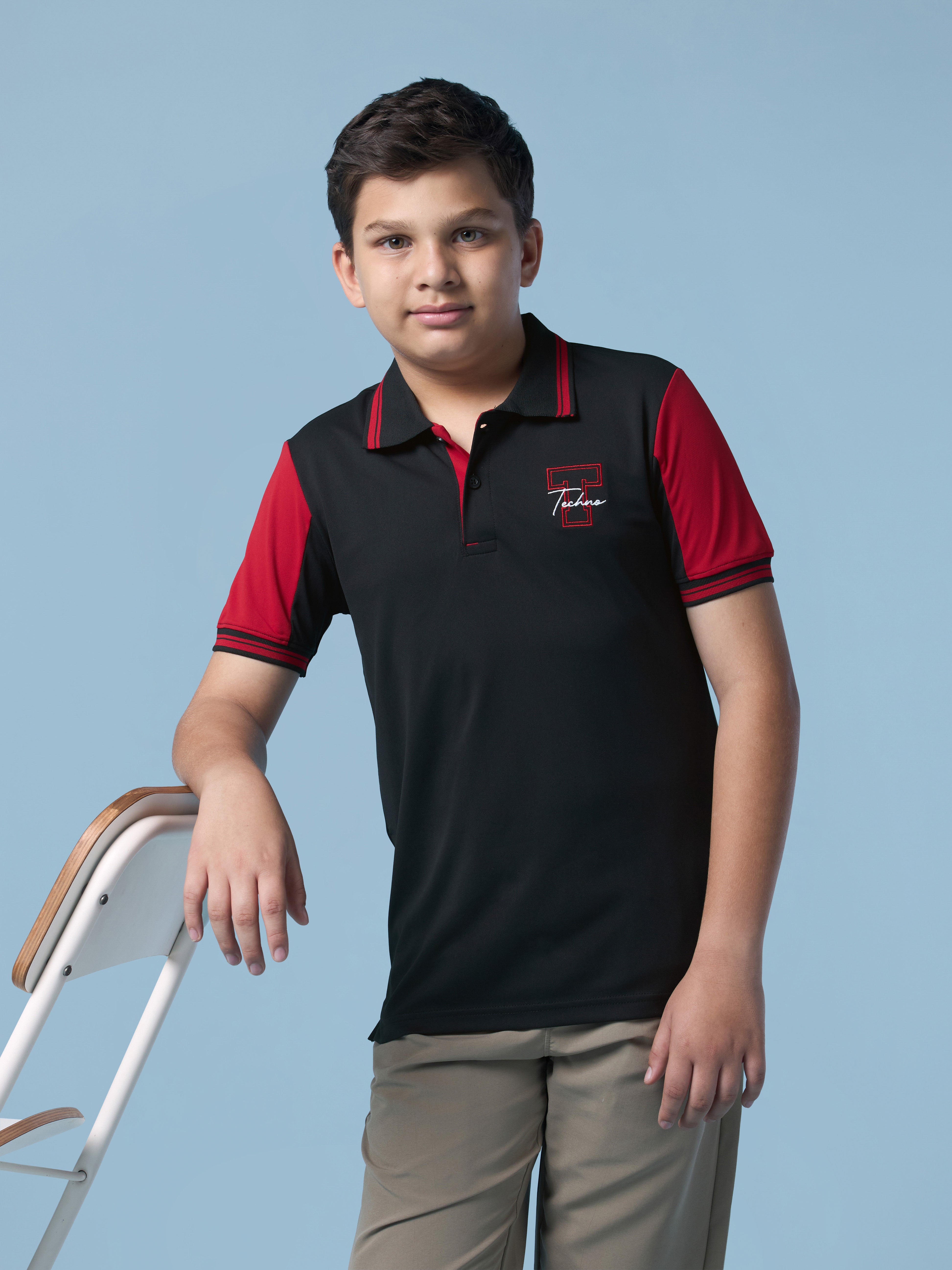 Boys Colorblock  Polo  T-shirt with TECHNO DRY