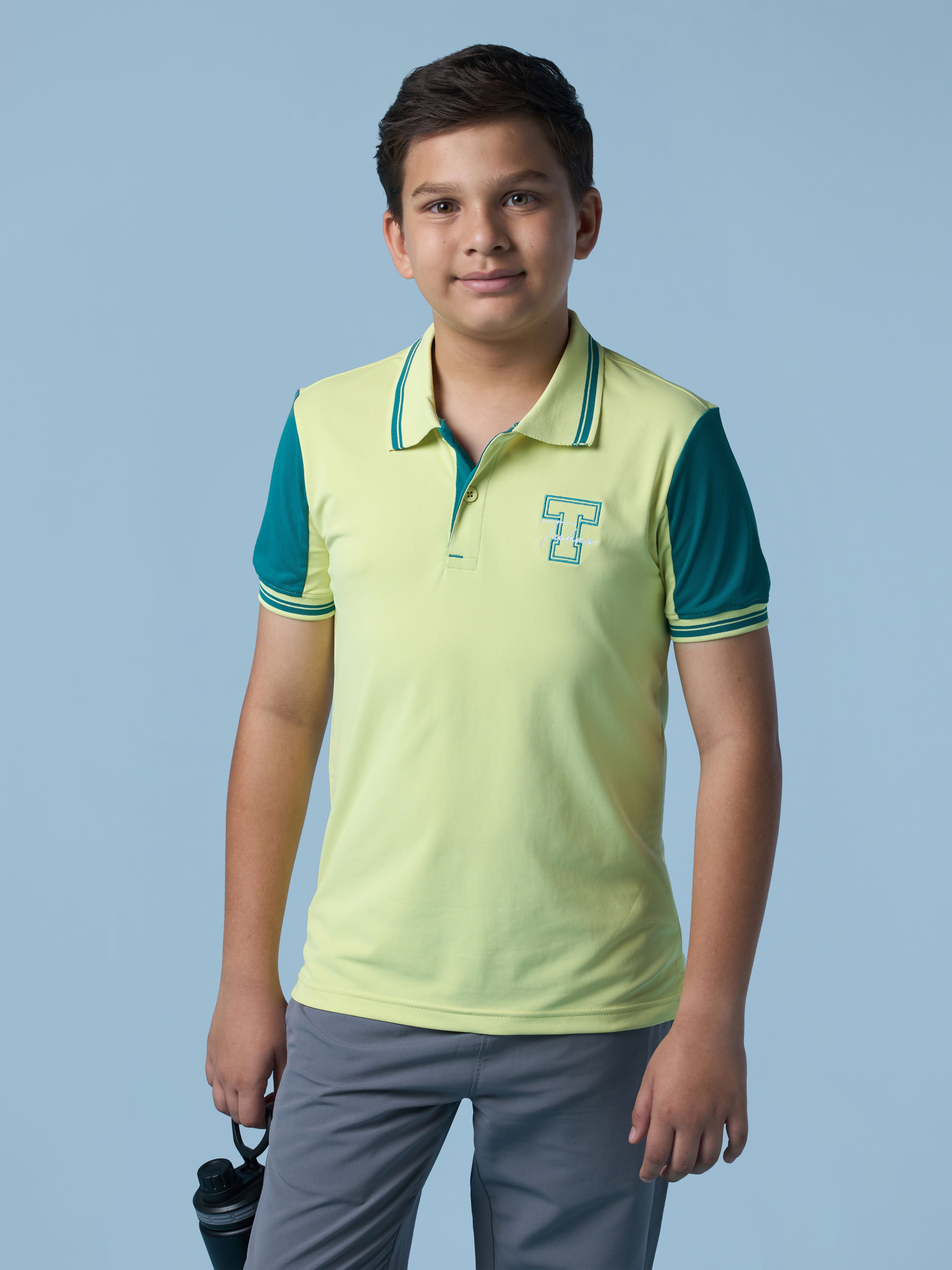 Boys Colorblock  Polo  T-shirt with TECHNO DRY