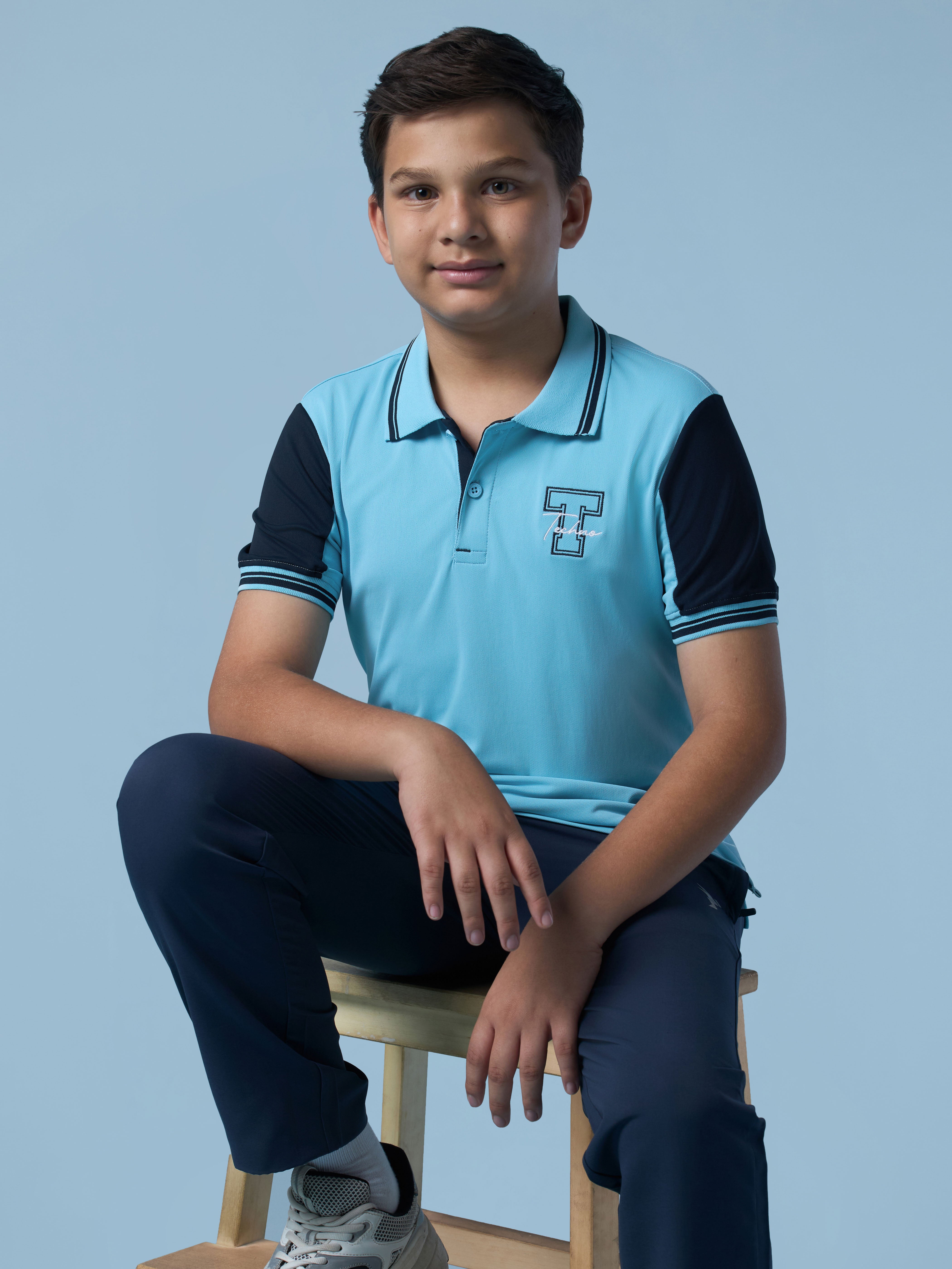 Boys Colorblock  Polo  T-shirt with TECHNO DRY