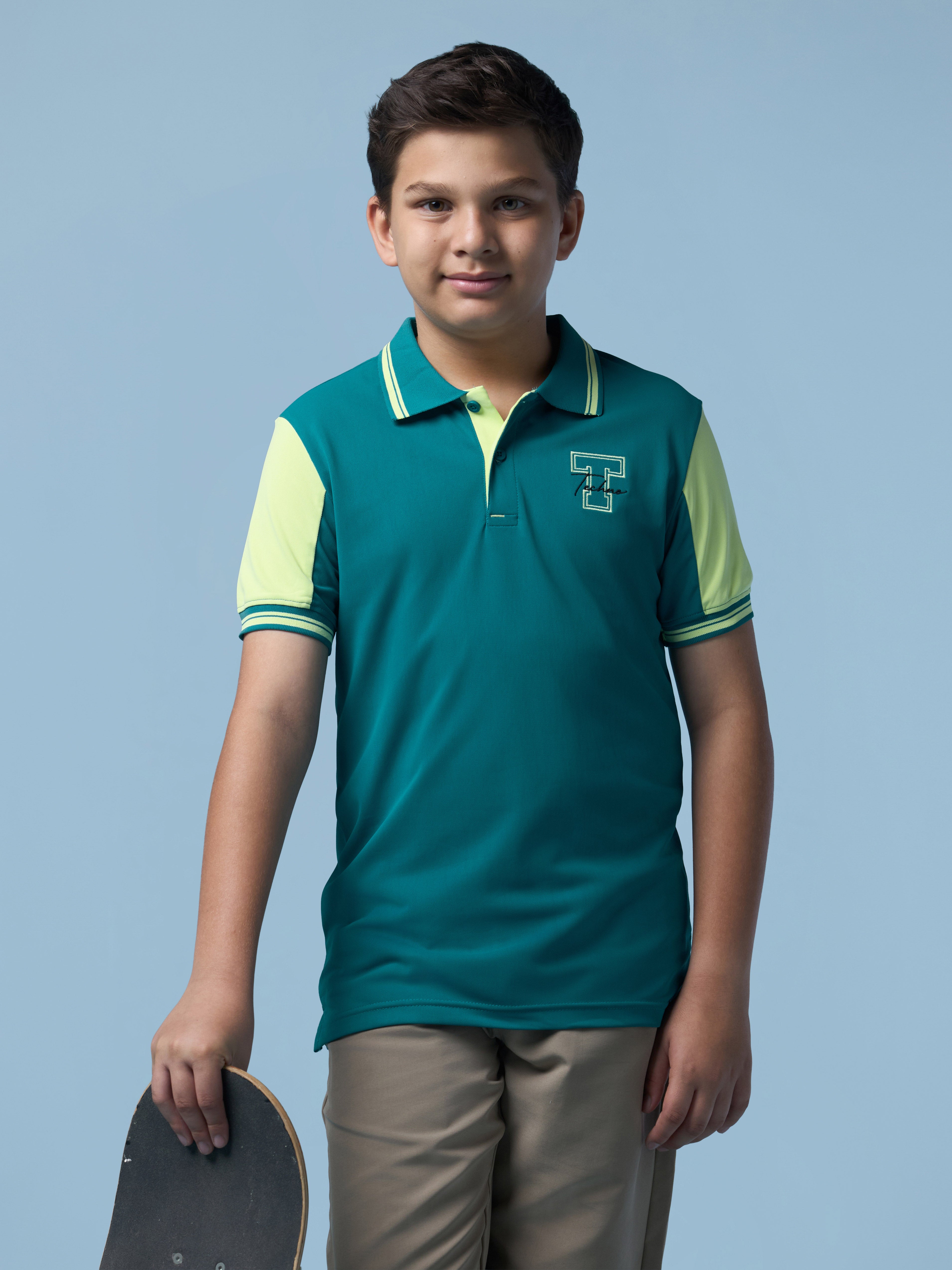 Boys Colorblock  Polo  T-shirt with TECHNO DRY