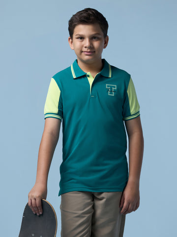 Boys Colorblock  Polo  T-shirt with TECHNO DRY