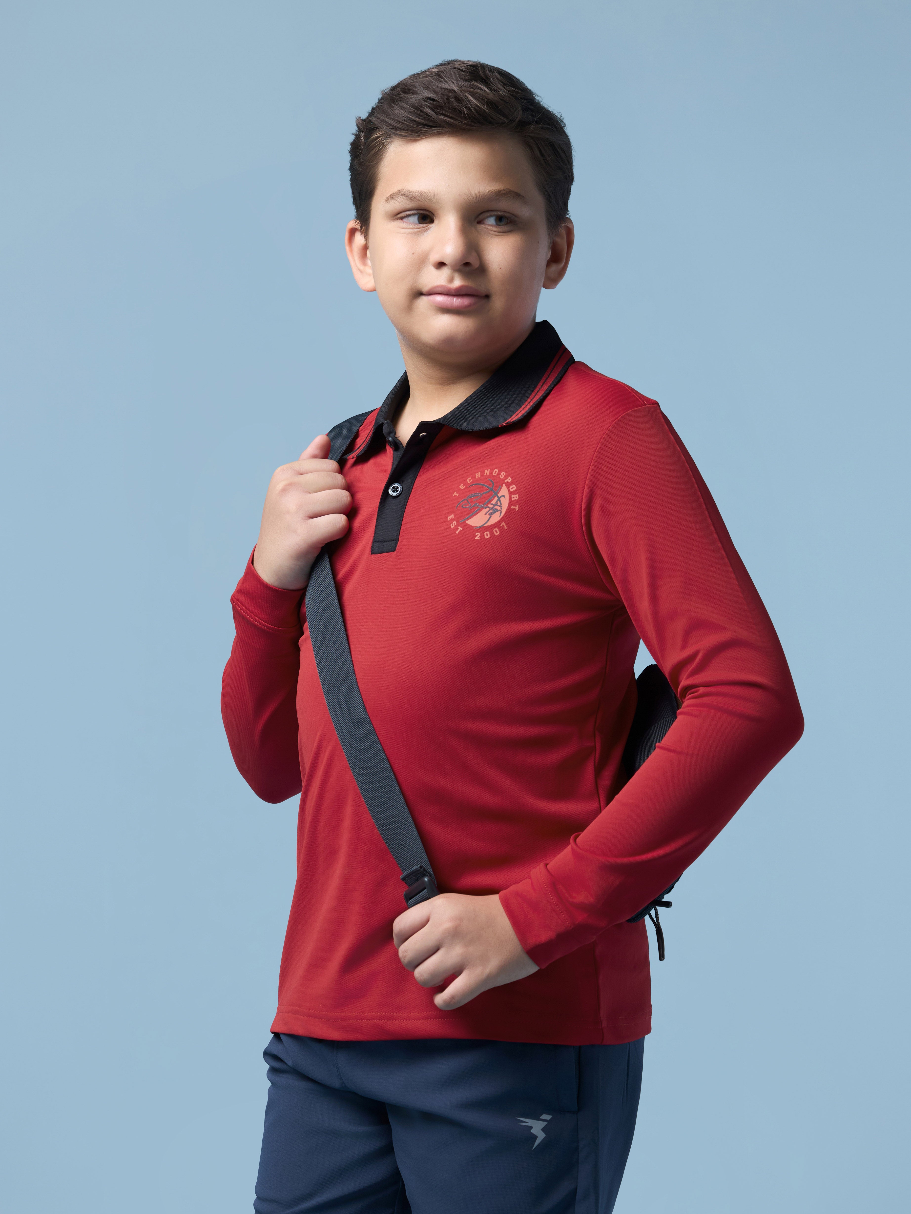 Boys Regular Fit Polo T-shirt with TECHNO DRY