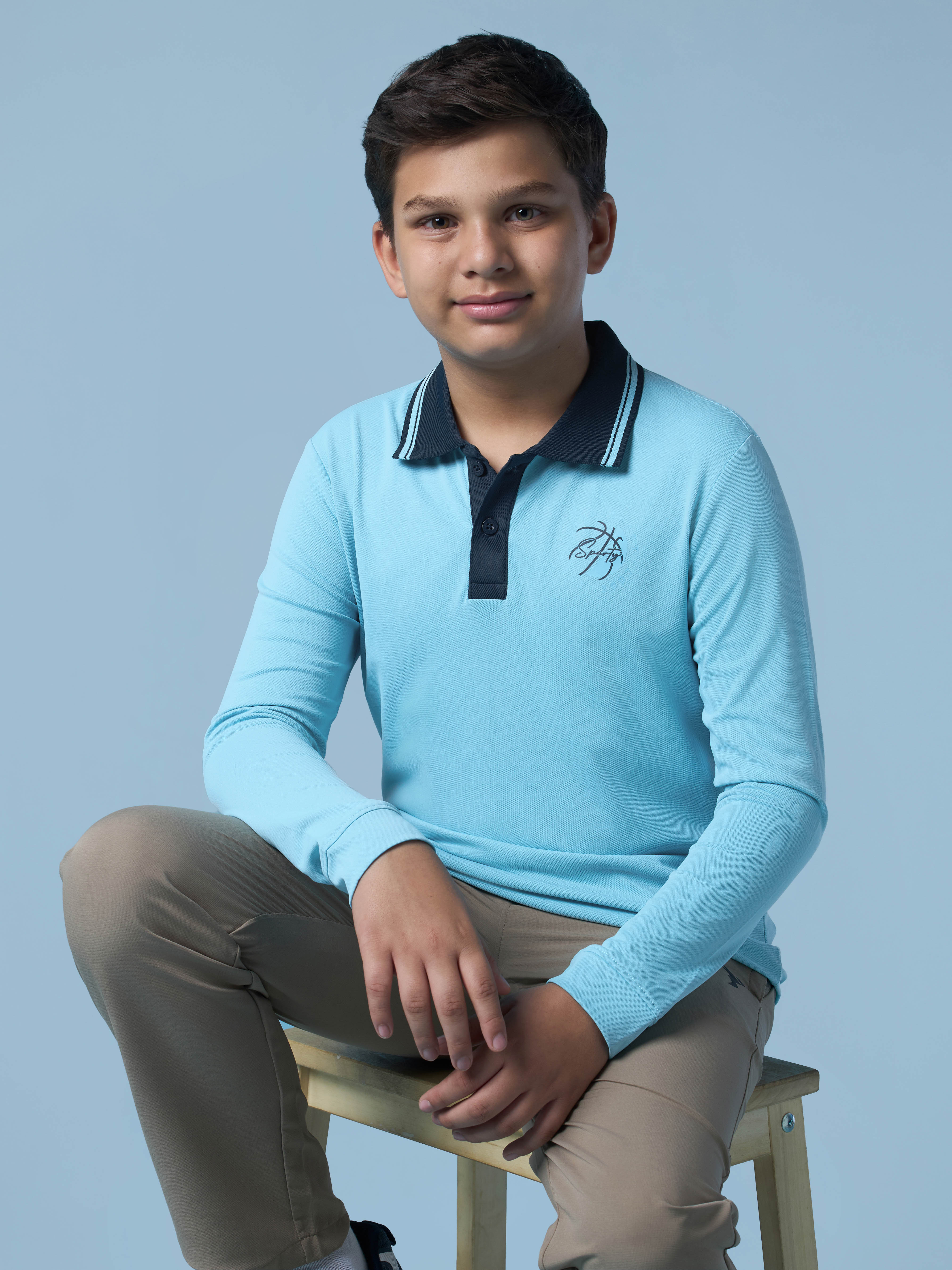 Boys Regular Fit Polo T-shirt with TECHNO DRY