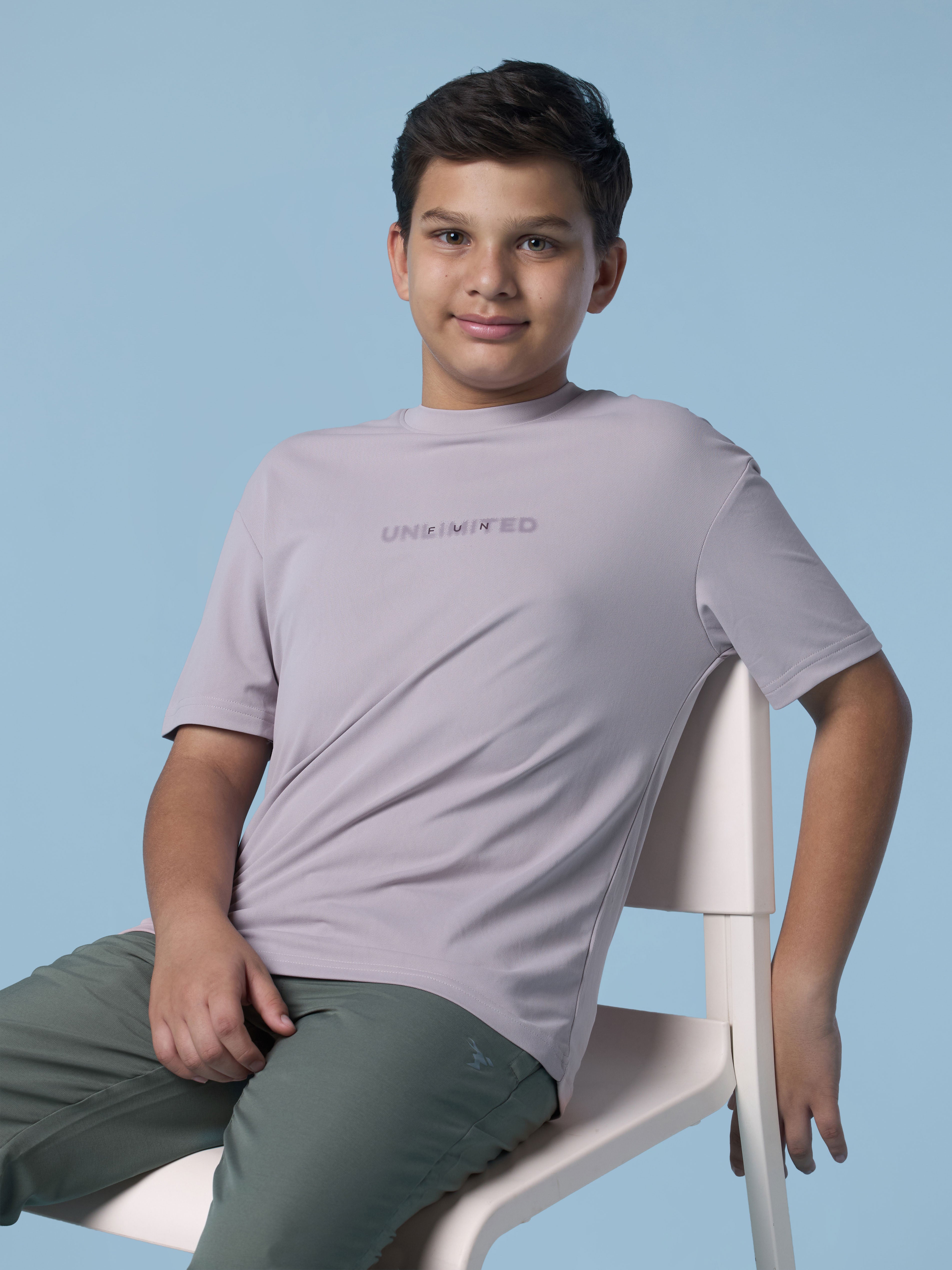 Boys Crew neck Dropshoulder Oversized T-shirt with TECHNO DRY