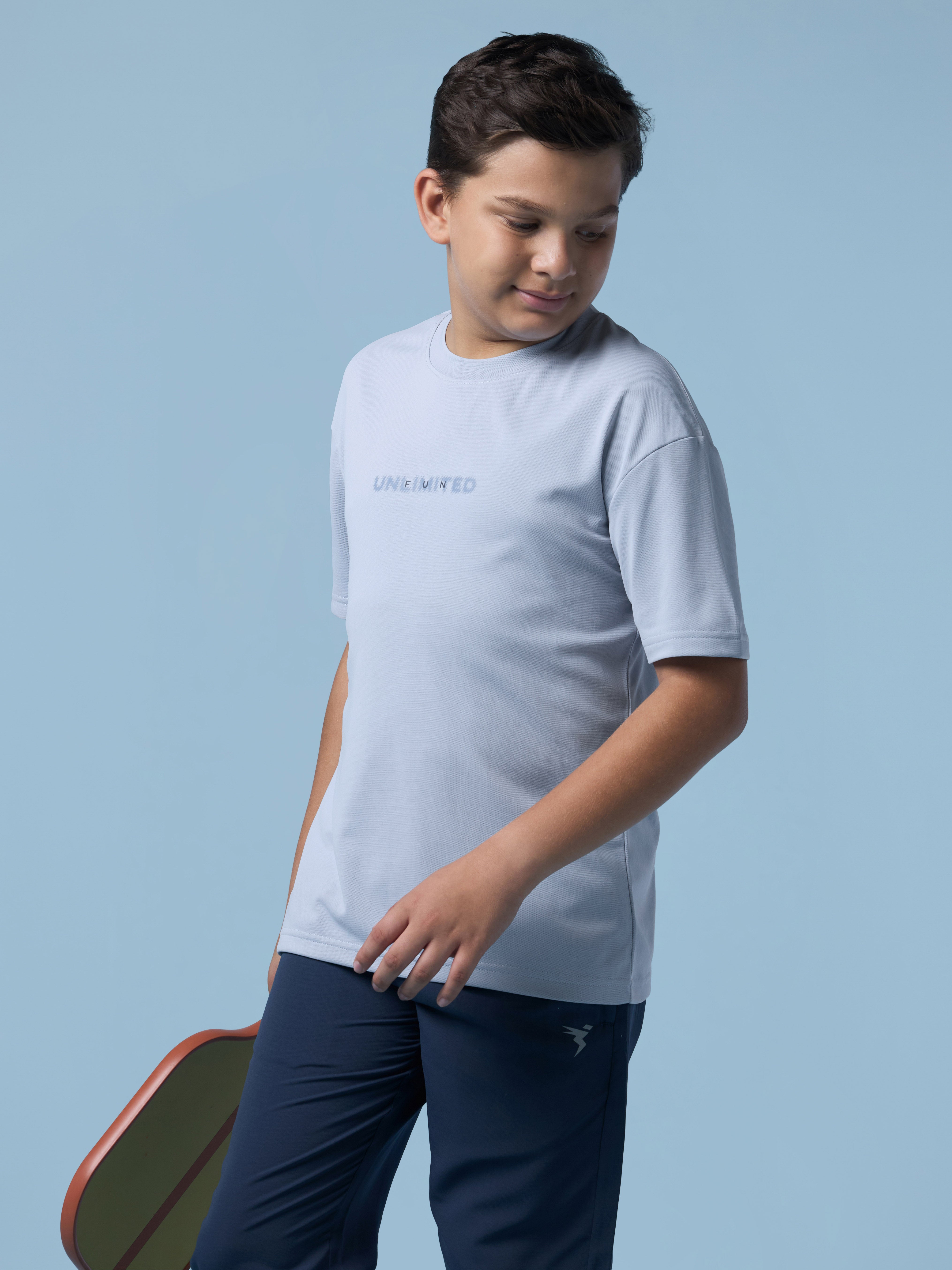 Boys Crew neck Dropshoulder Oversized T-shirt with TECHNO DRY