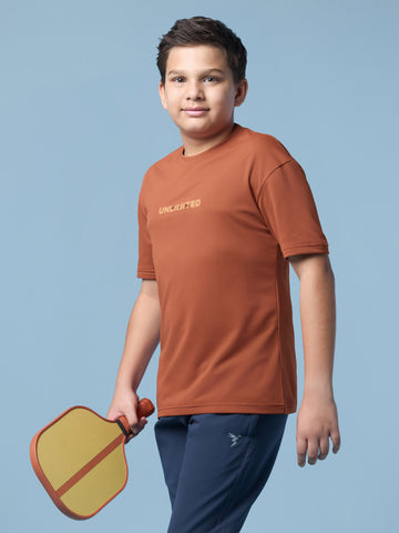 Boys Crew neck Dropshoulder Oversized T-shirt with TECHNO DRY