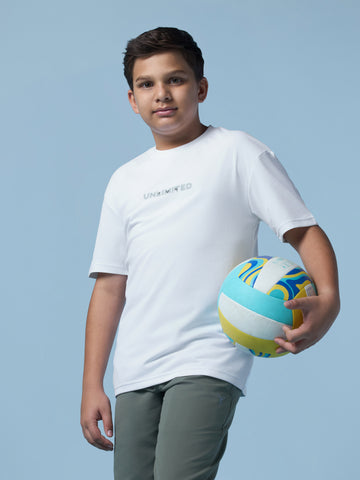 Boys Crew neck Dropshoulder Oversized T-shirt with TECHNO DRY