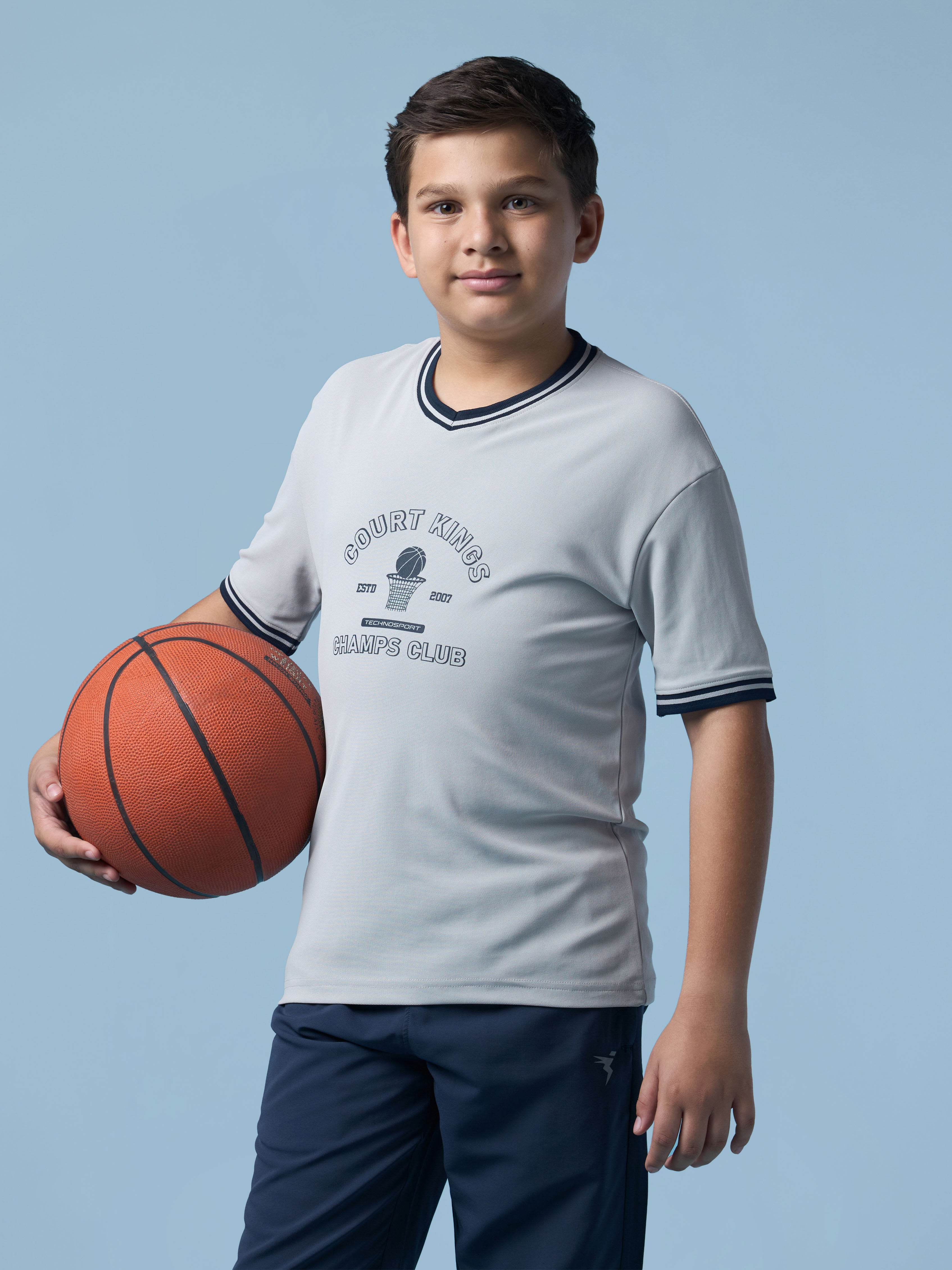 Boys V Neck Dropshoulder T-Shirt  with MATPIQ
