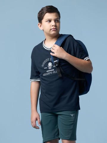 Boys V Neck Dropshoulder T-Shirt  with MATPIQ