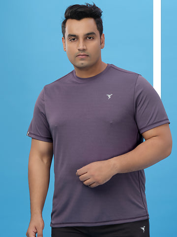 Men Plus Size Solid Active T-shirt with TECHNO COOL+