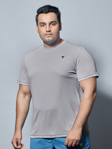 Men Plus Size Solid Active T-shirt with TECHNO COOL+