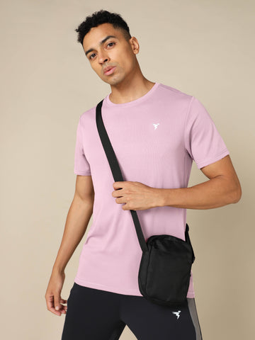 Men Solid Slim Fit Crew Neck T-shirt with TECHNO COOL+