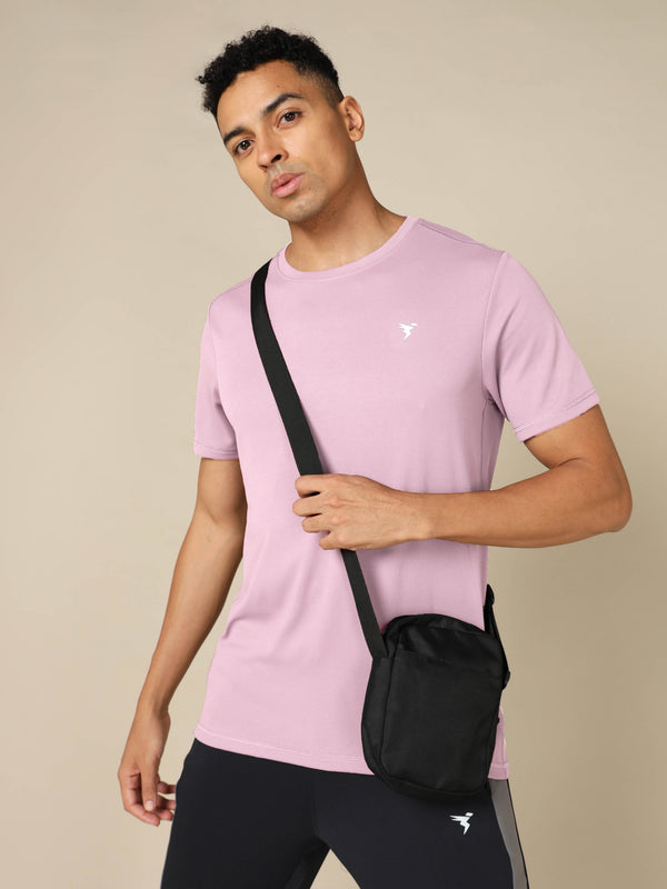 Men Solid Slim Fit Crew Neck T-shirt with TECHNO COOL+