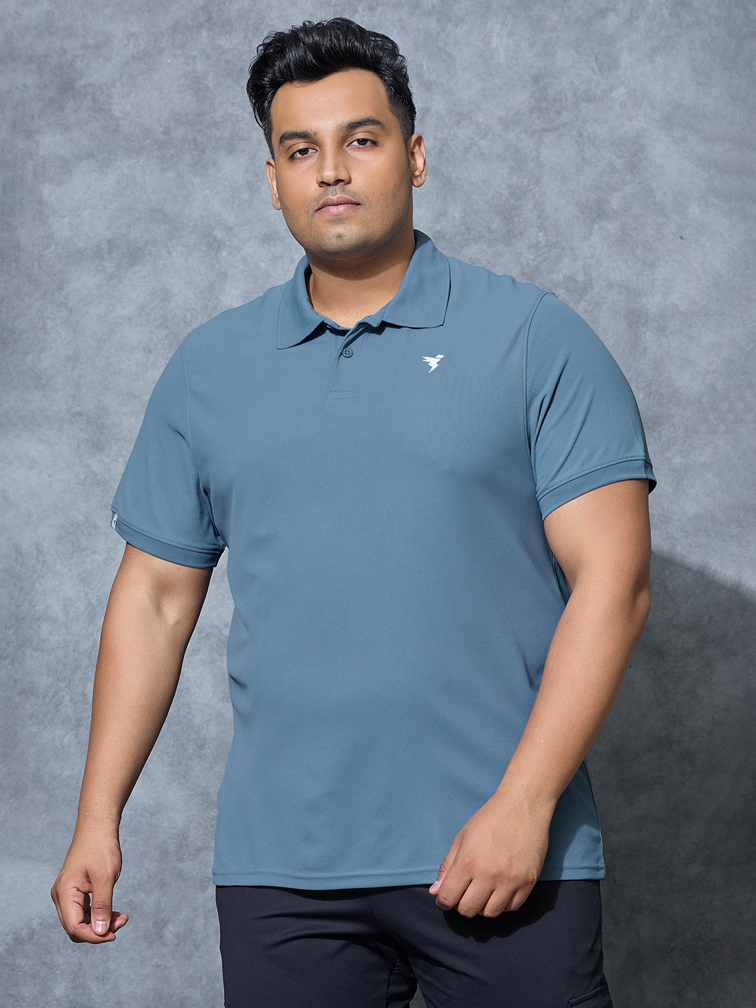 Men Plus Size Solid Polo T-shirt with MATPIQ