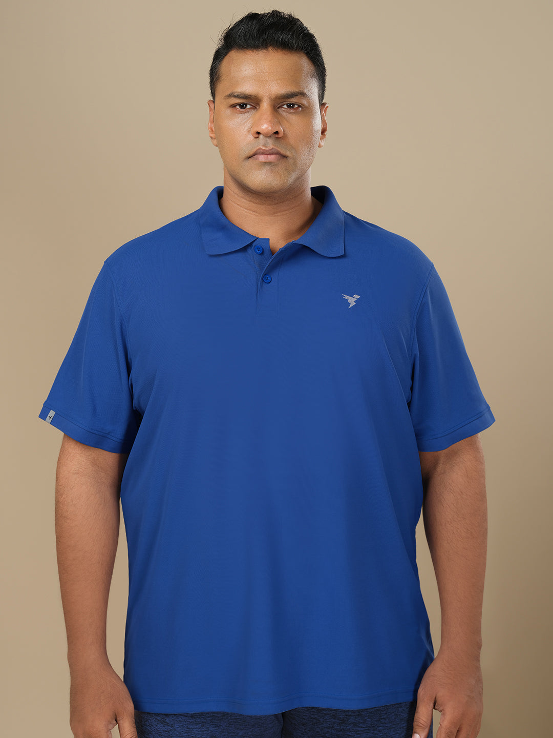 Men Plus Size Solid Polo T-shirt with MATPIQ