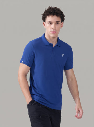 Men Solid Slim Fit Polo T-shirt with MATPIQ