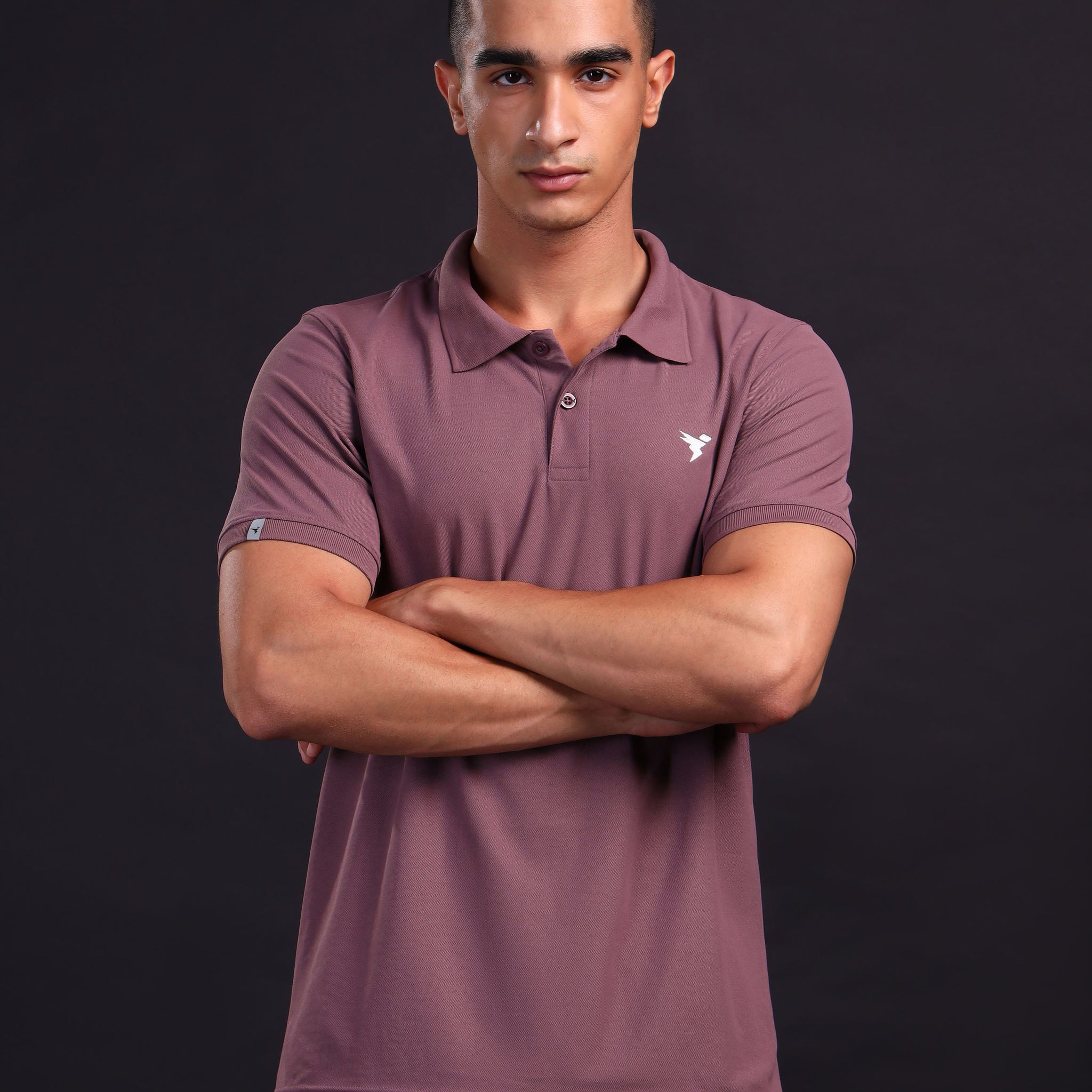 Men Solid Slim Fit Polo T-shirt with MATPIQ