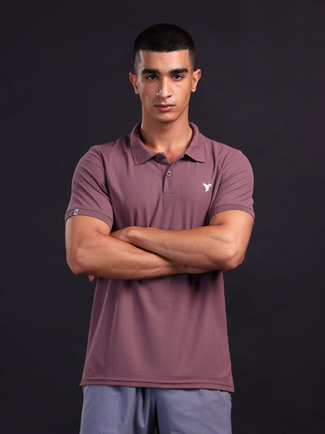 Men Solid Slim Fit Polo T-shirt with MATPIQ