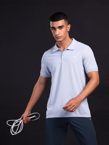 Men Solid Slim Fit Polo T-shirt with MATPIQ