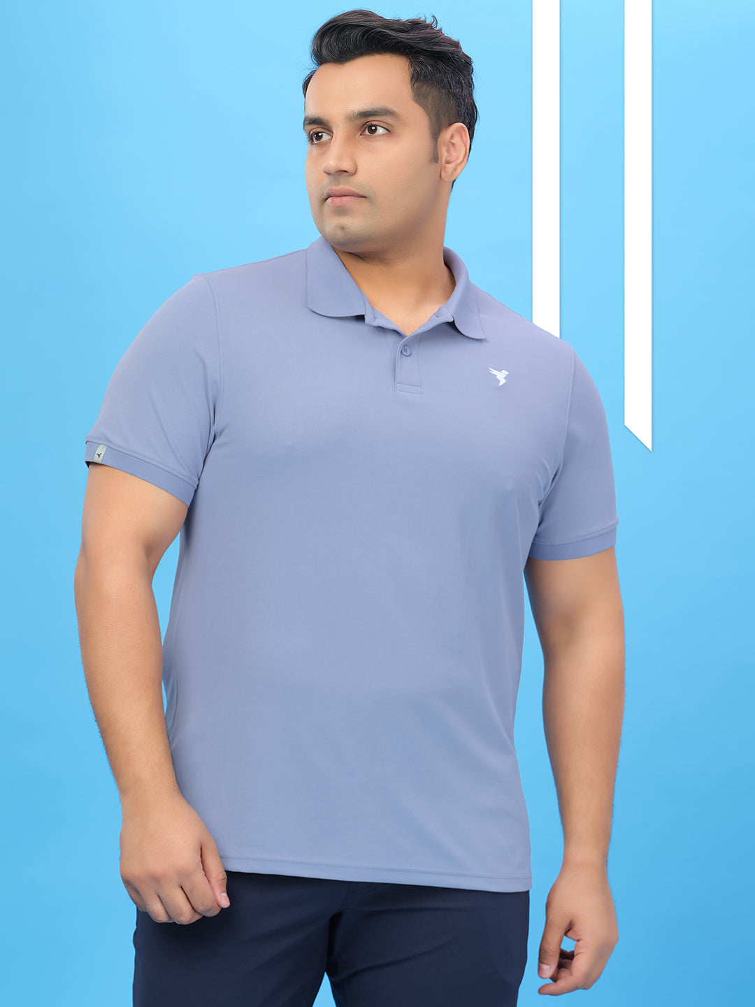 Men Plus Size Solid Polo T-shirt with MATPIQ