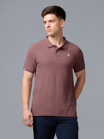 Men Solid Slim Fit Polo T-shirt with MATPIQ