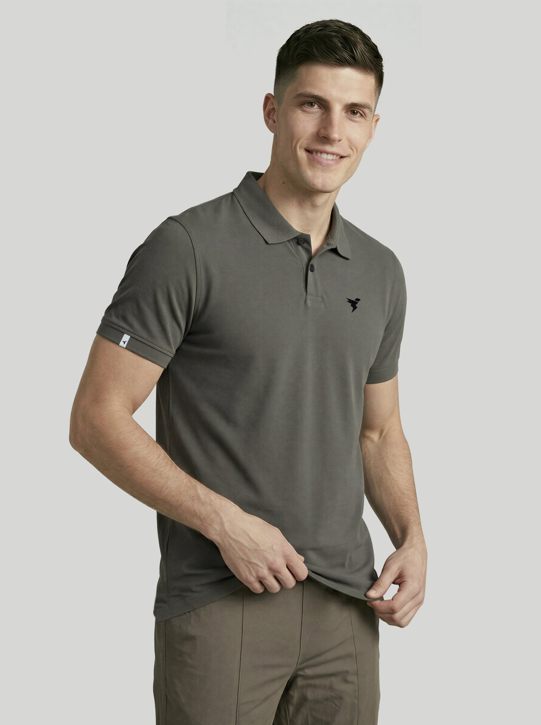 Men Plus Size Solid Polo T-shirt with MATPIQ