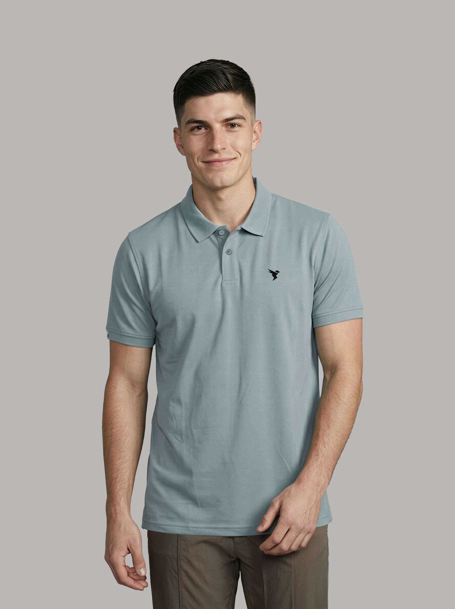Men Plus Size Solid Polo T-shirt with MATPIQ