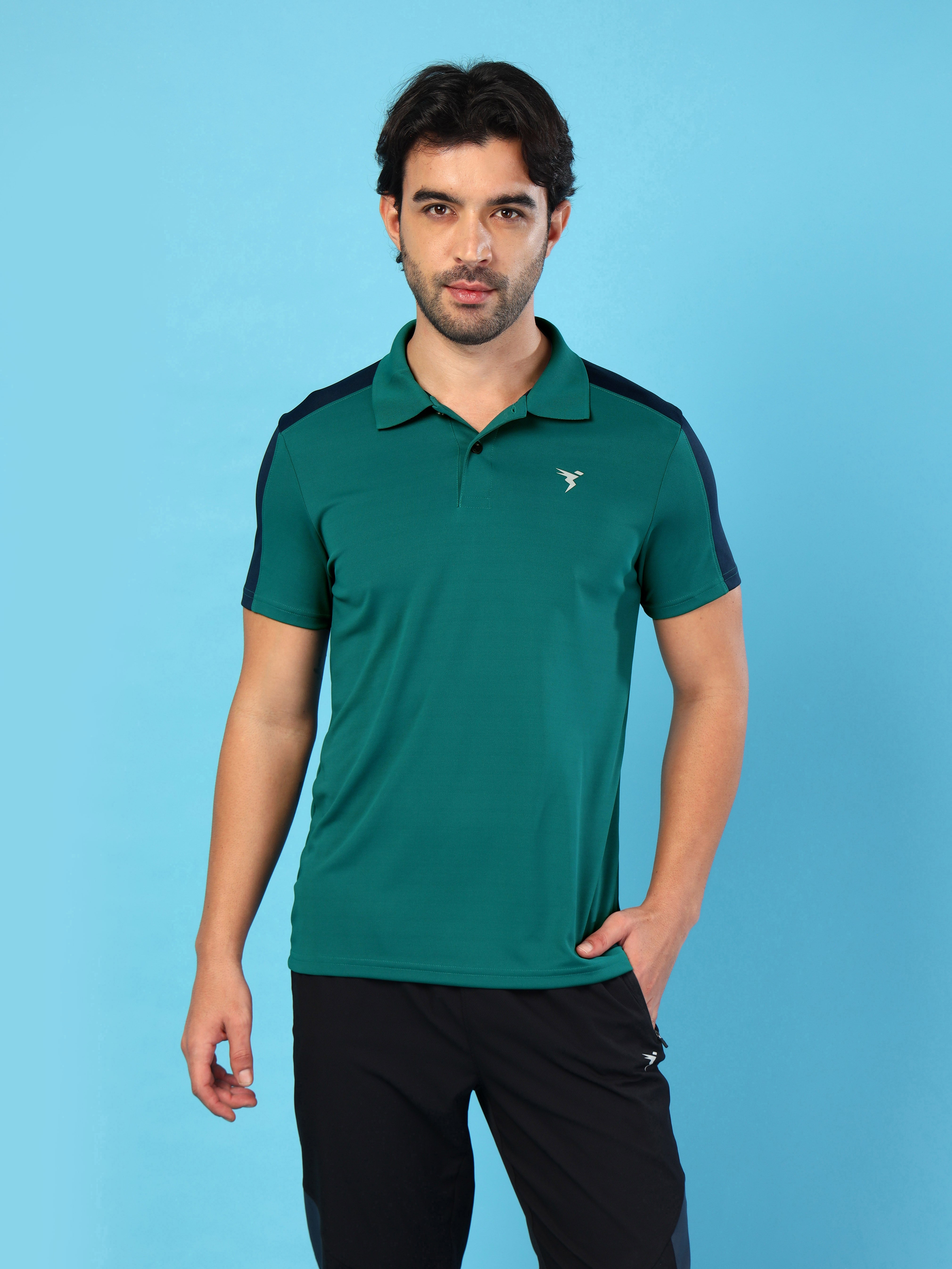 Men Colorblock Relax Fit Polo T-shirt with TECHNO COOL+