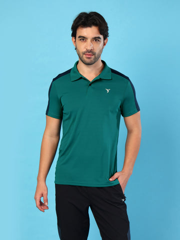 Men Colorblock Relax Fit Polo T-shirt with TECHNO COOL+