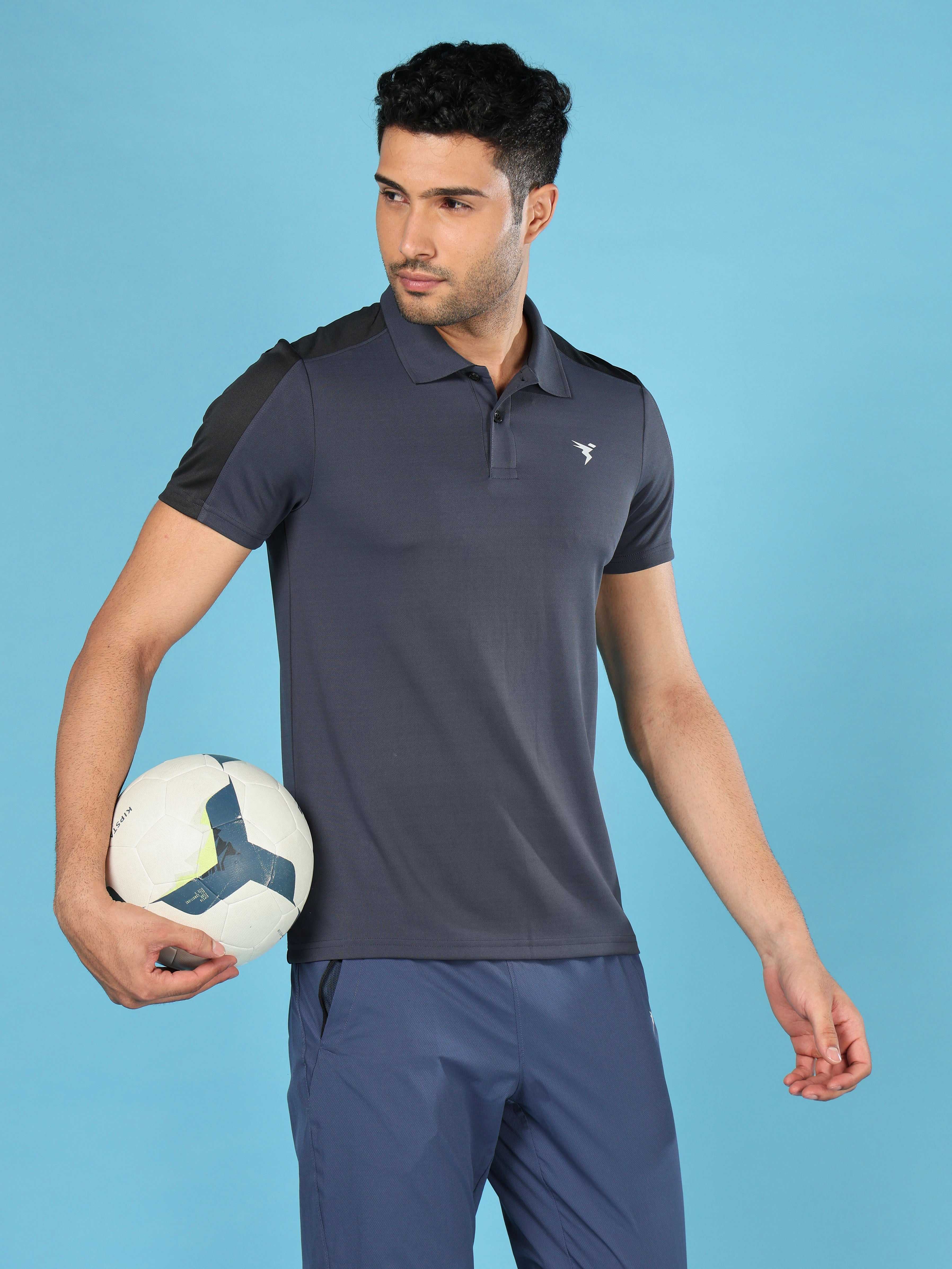 Men Colorblock Relax Fit Polo T-shirt with TECHNO COOL+