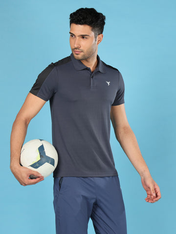 Men Colorblock Relax Fit Polo T-shirt with TECHNO COOL+