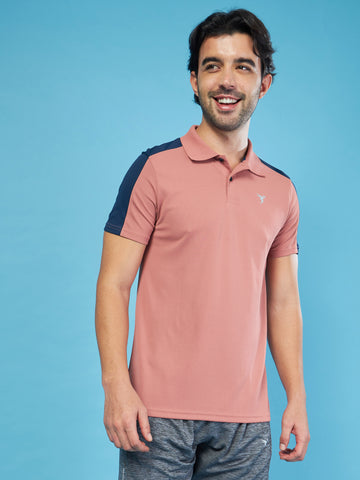 Men Colorblock Relax Fit Polo T-shirt with TECHNO COOL+