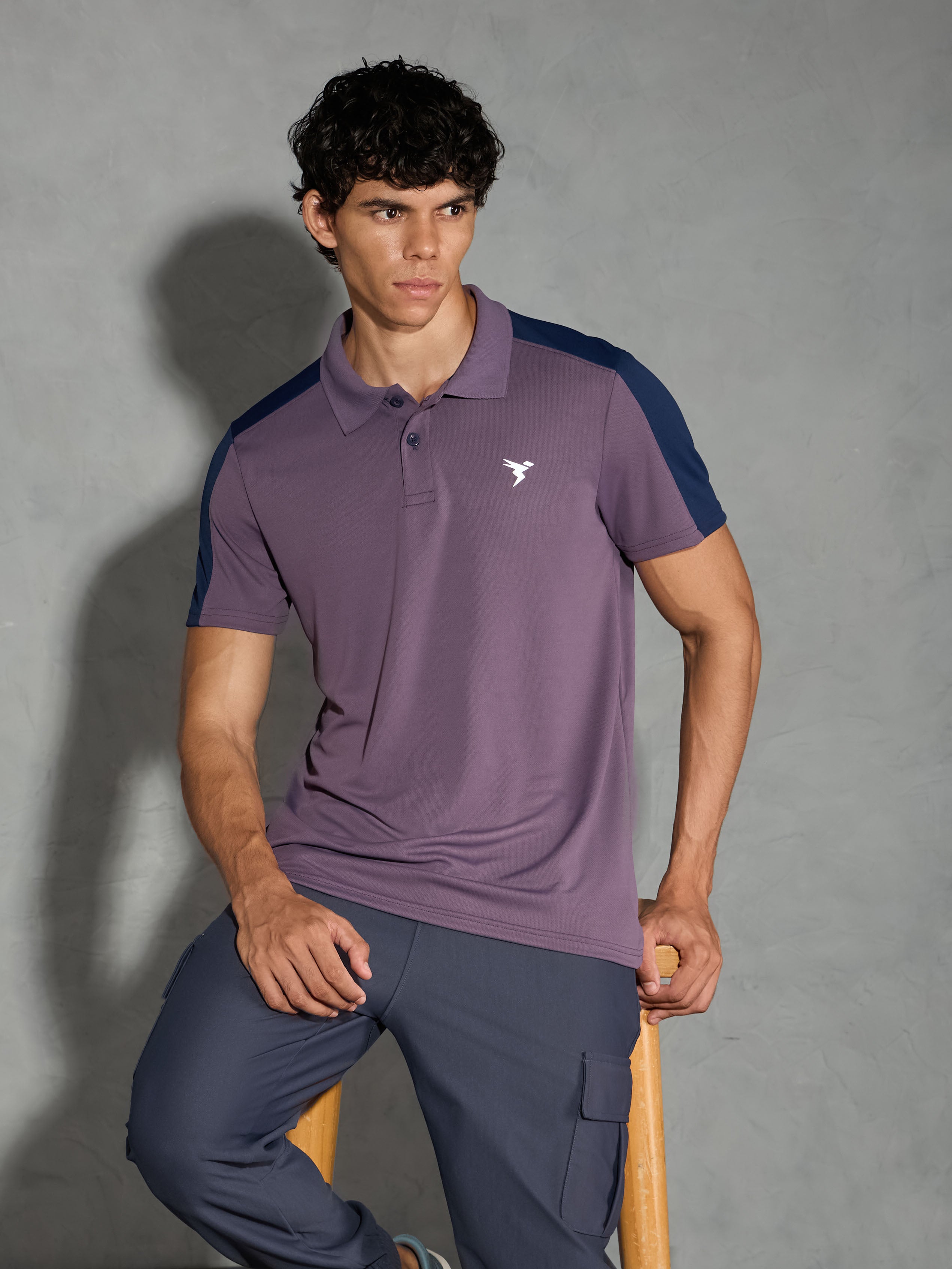 Men Colorblock Relax Fit Polo T-shirt with TECHNO COOL+
