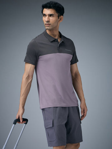 Men Colorblock Relax Fit Polo T-shirt with TECHNO COOL+