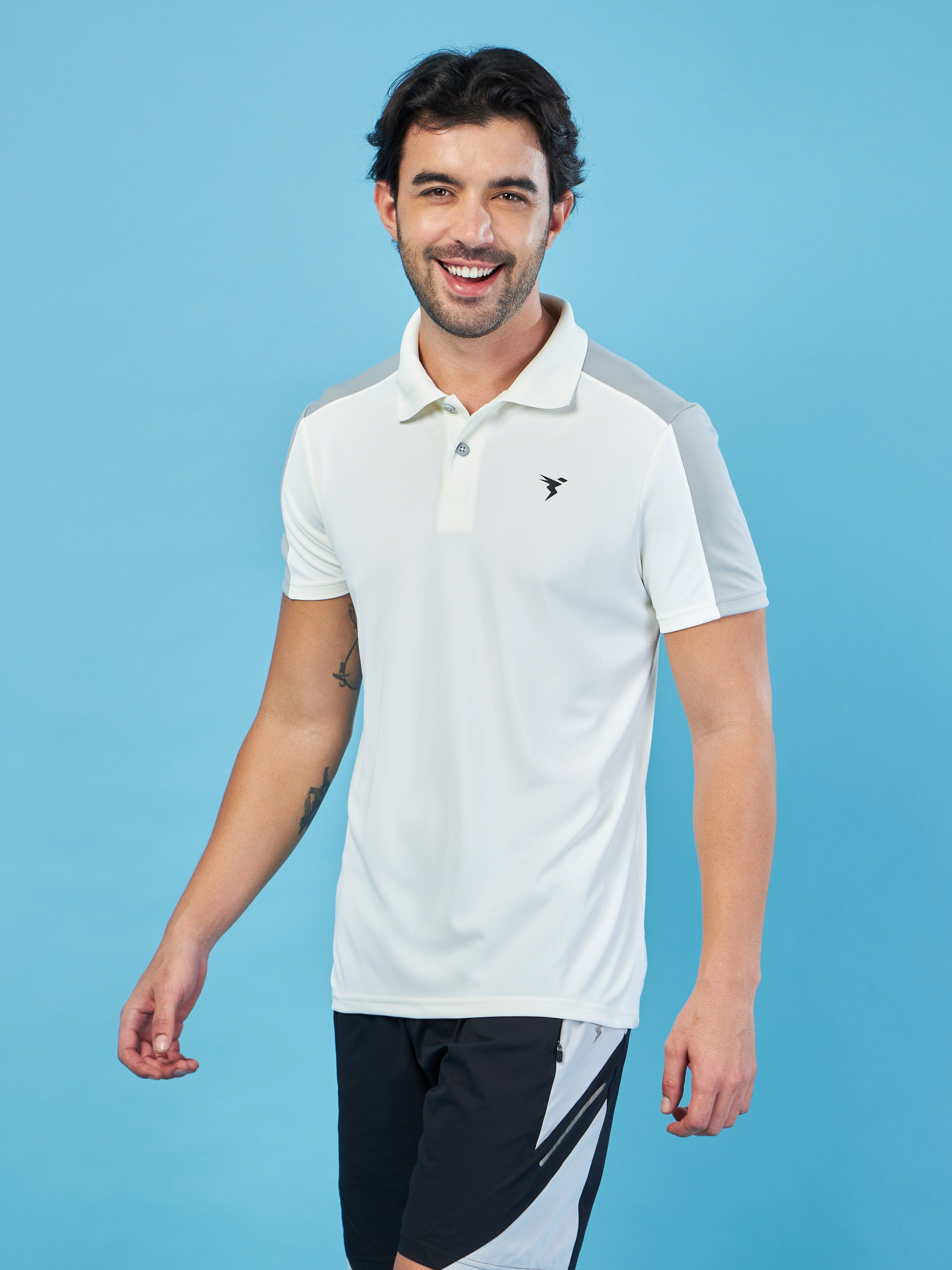Men Colorblock Relax Fit Polo T-shirt with TECHNO COOL+