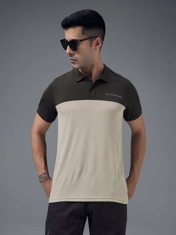 Men Colorblock Relax Fit Polo T-shirt with TECHNO COOL+