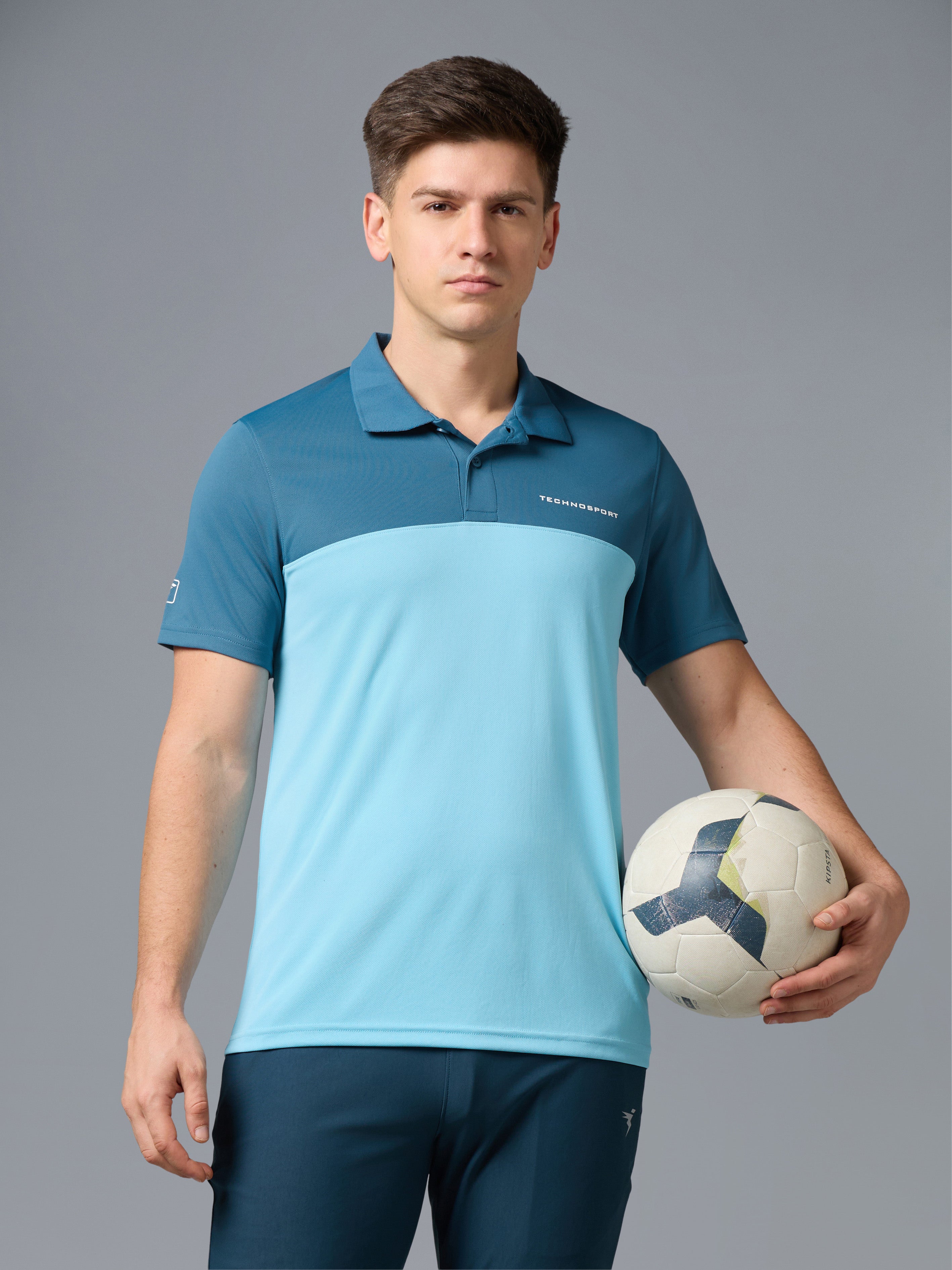 Men Colorblock Relax Fit Polo T-shirt with TECHNO COOL+