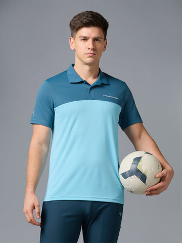 Men Colorblock Relax Fit Polo T-shirt with TECHNO COOL+