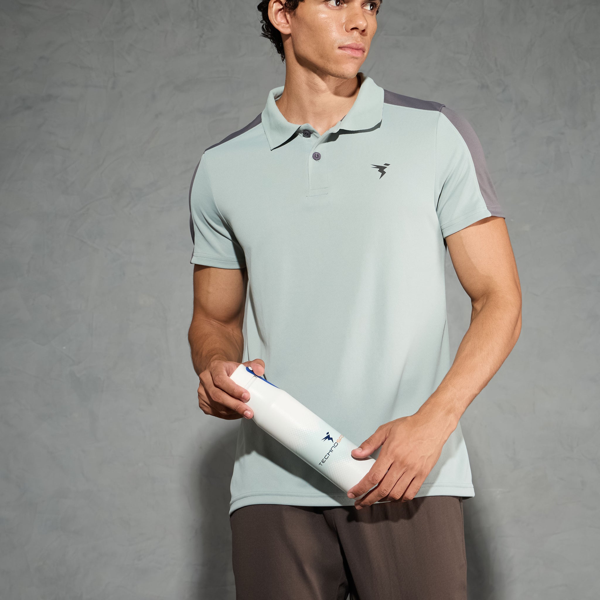 Men Colorblock Relax Fit Polo T-shirt with TECHNO COOL+