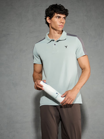 Men Colorblock Relax Fit Polo T-shirt with TECHNO COOL+