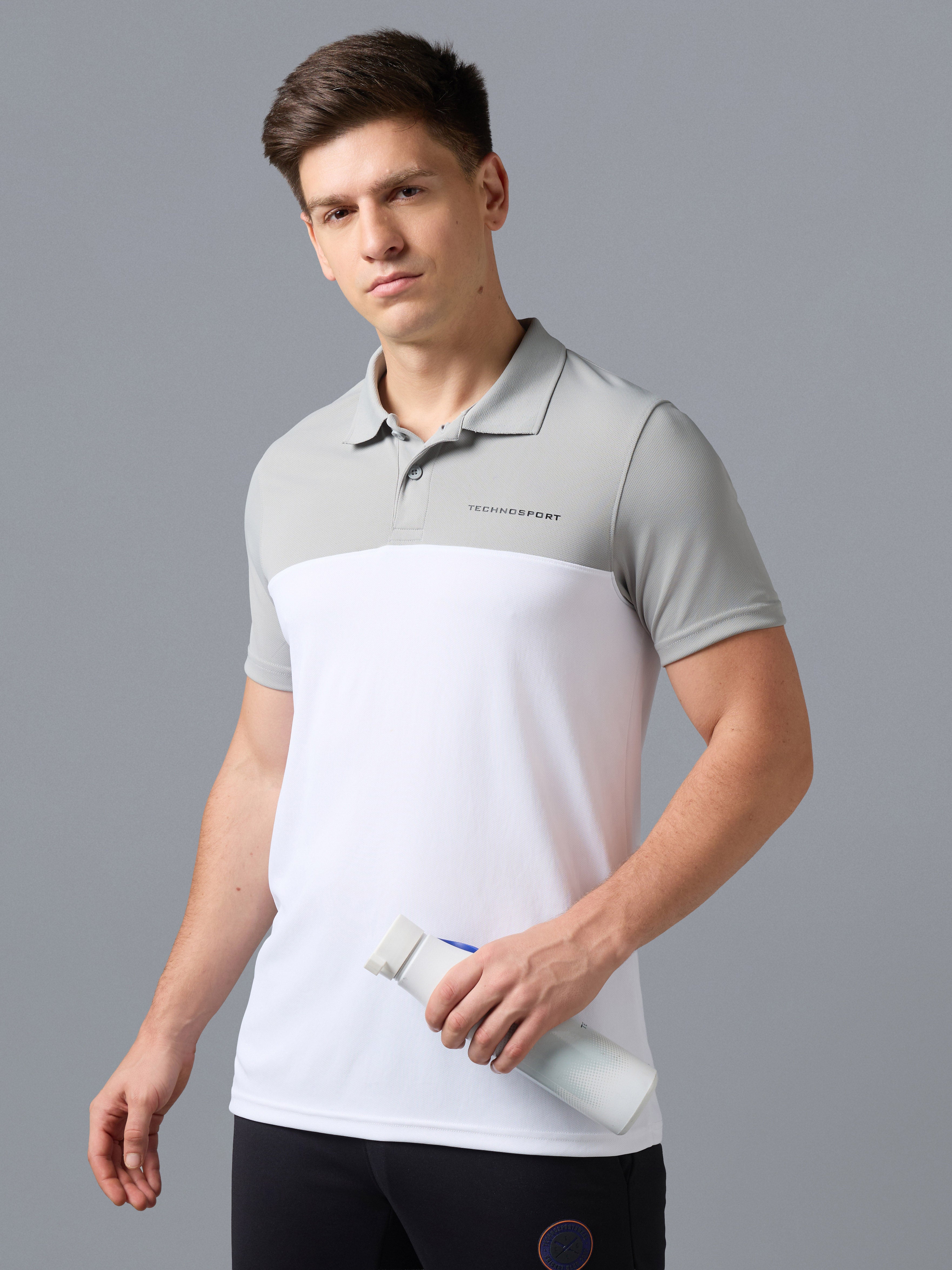 Men Colorblock Relax Fit Polo T-shirt with TECHNO COOL+