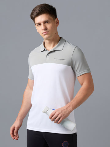 Men Colorblock Relax Fit Polo T-shirt with TECHNO COOL+