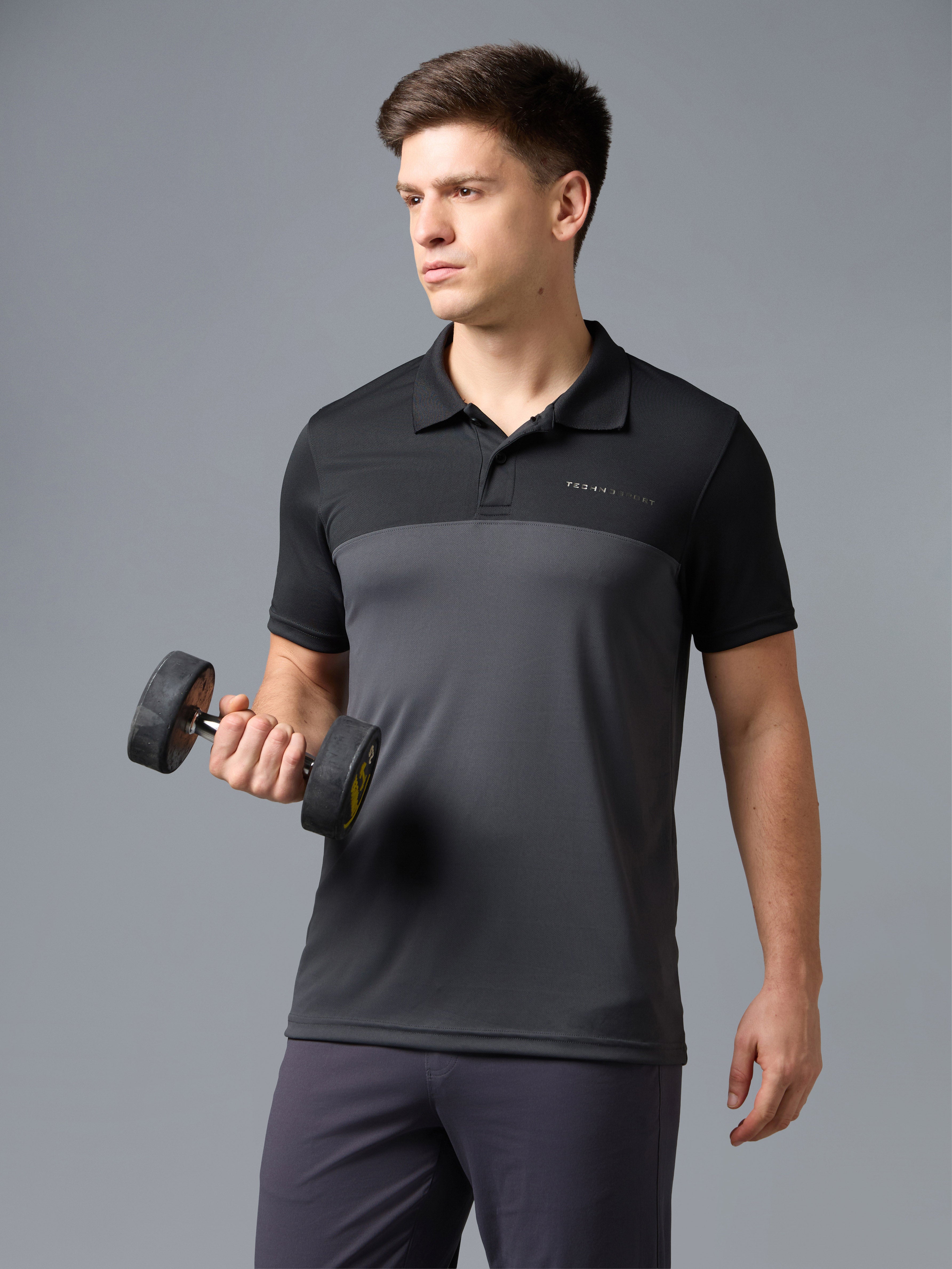 Men Colorblock Relax Fit Polo T-shirt with TECHNO COOL+